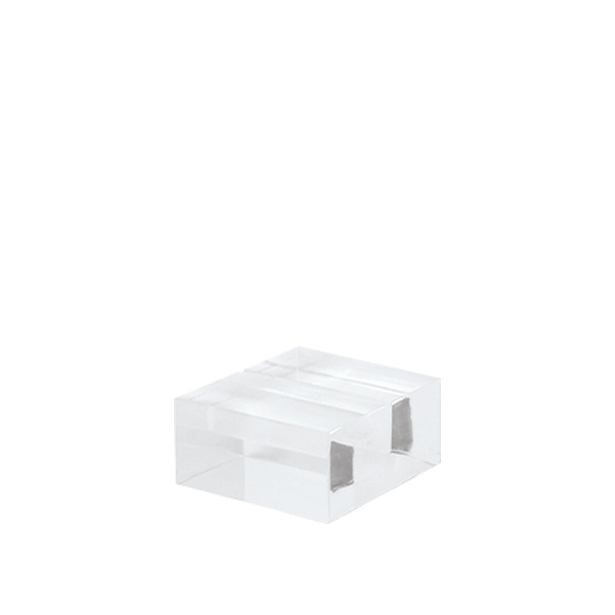 Base in plexiglass trasparente con intaglio, 4 x 4 x h 2 cm, confezione da 10 pz
