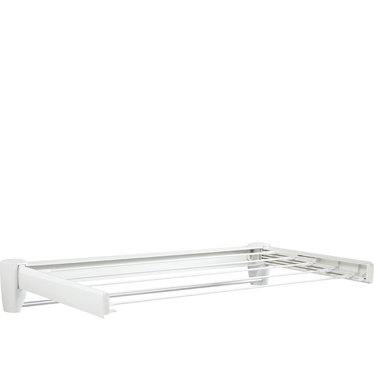 Stendibiancheria da parete pieghevole in plastica e alluminio antiruggine, 71,3 x 37 cm