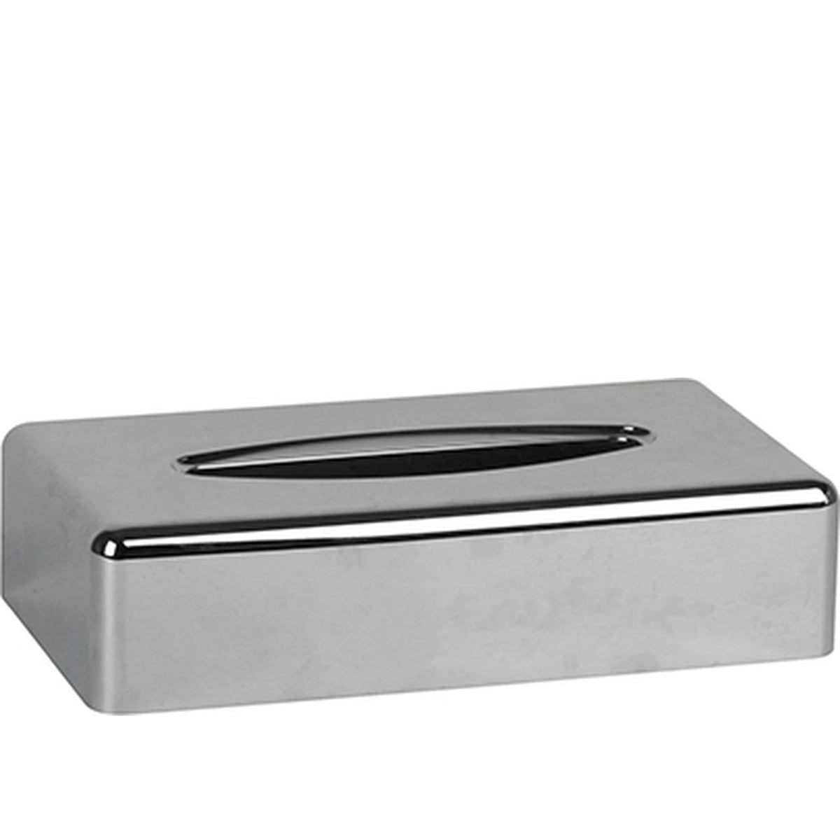 Porta veline rettangolare in ABS cromato, kit d'installazione a parete incluso, 27 x 14 x h 7 cm