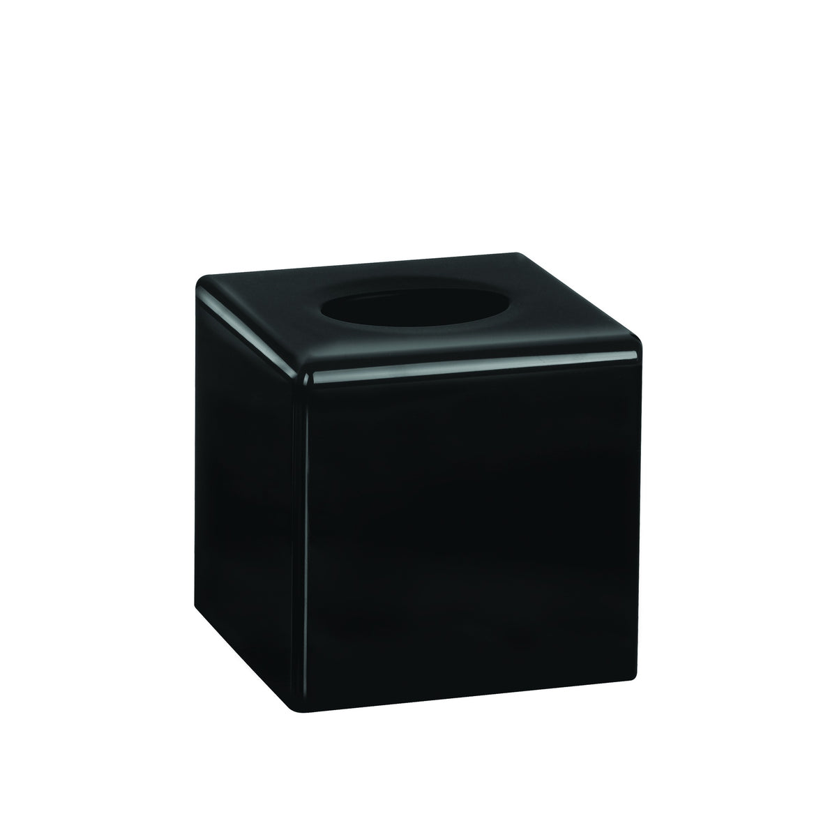 Porta veline cubico in ABS nero lucido, 13,5 x 13,5 x 13,5 cm