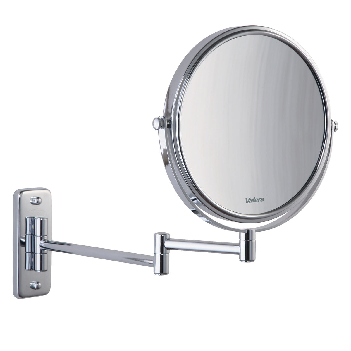Valera, specchio ingranditore Optima Classic, bifacciale in ottone cromato, da parete, ingrandimento 4x, diam. 20 cm