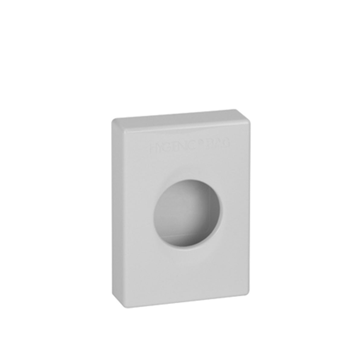 Porta sacchetti igienici da parete o da appoggio in ABS bianco lucido, 9,5 x 2,5 x h 13,5 cm