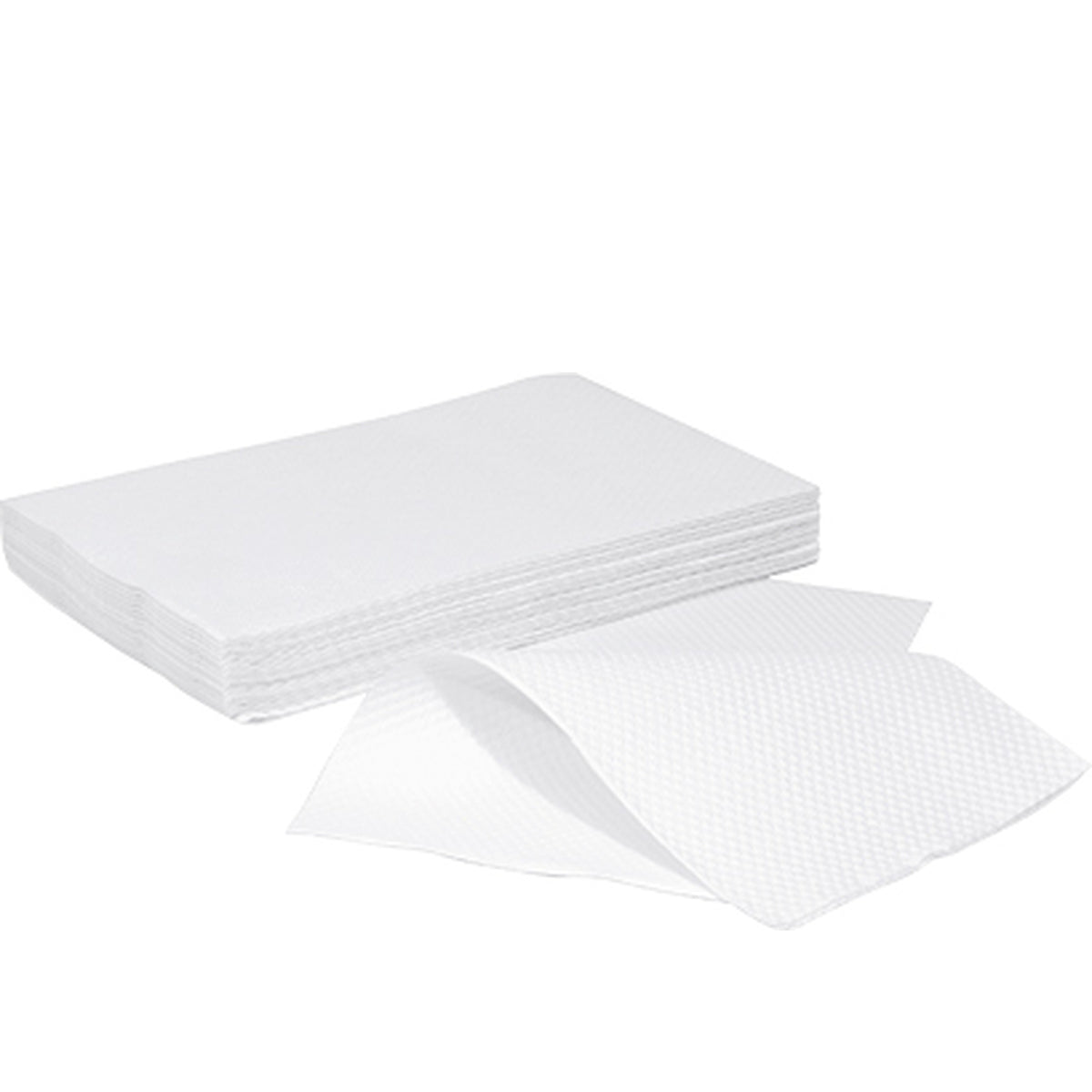 Asciugamani in carta di cellulosa goffrata, bianchi, 30x50 cm (aperto) / 15x25 cm (chiuso). Confezione da 8 pacchi da 125 pz.