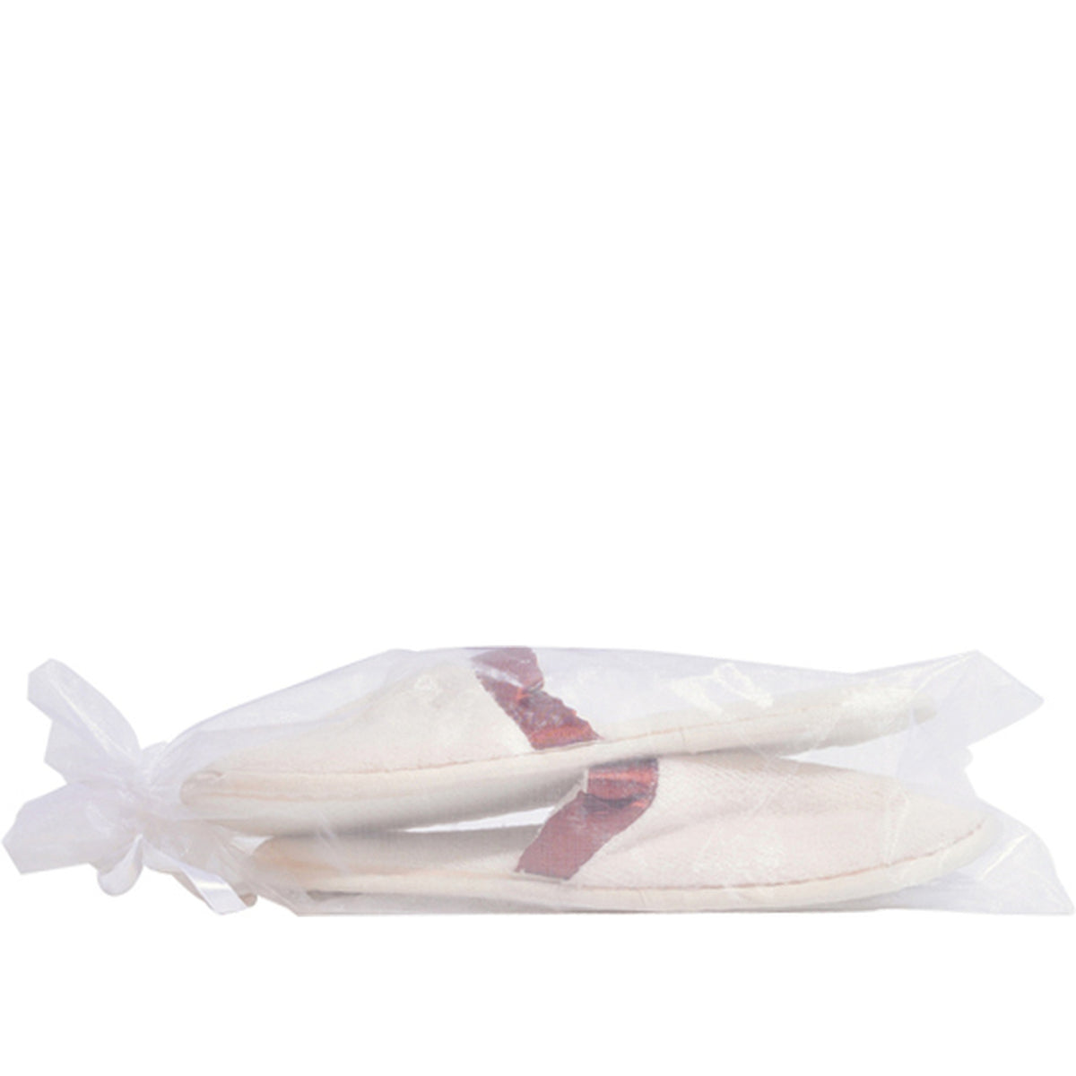 Sacchetto per pantofole in organza, bianco, 18 x 42 cm, 100 pz