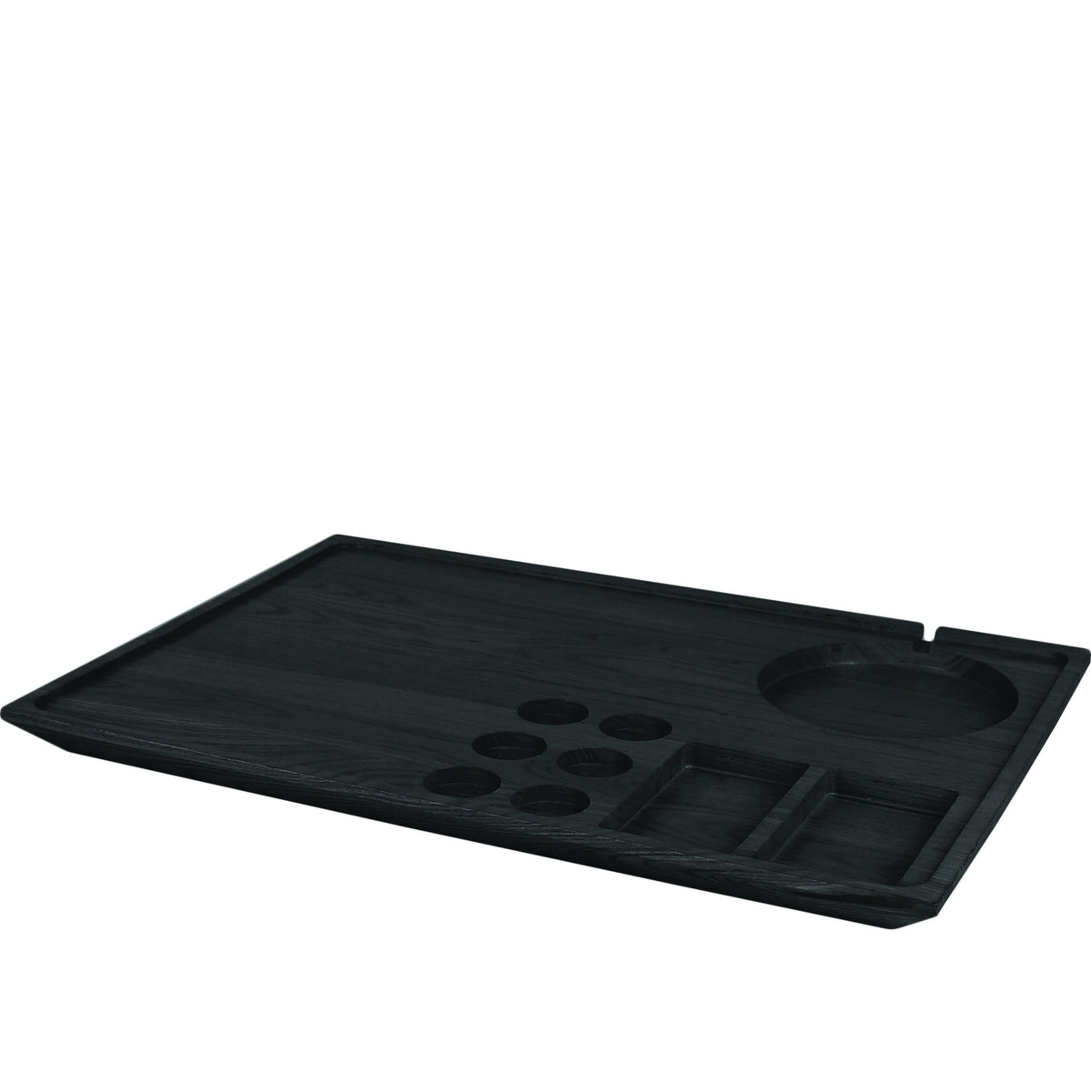 Vassoio in legno nero per bollitore e macchina del caffè, 53 x 36,8 x h 3 cm