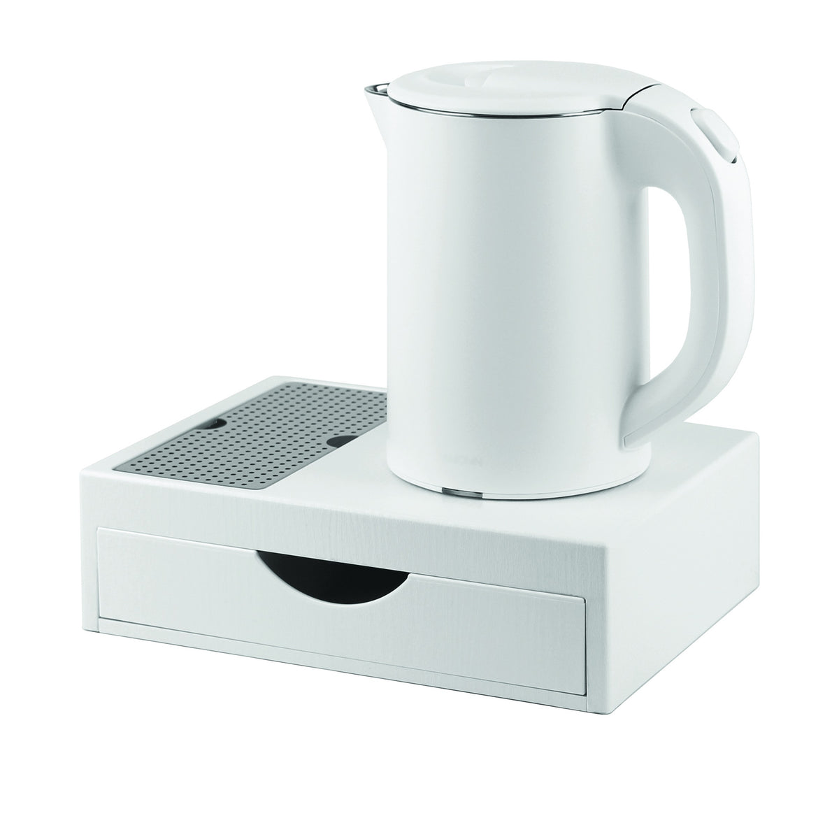 Wasserkocher-Set aus weißem ABS mit Schublade – 0,8L