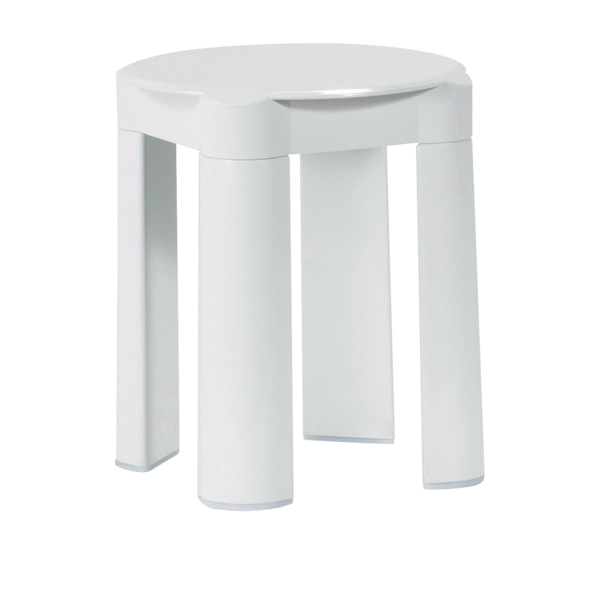 Badehocker aus glänzendem ABS Weiß – Ø33x40cm