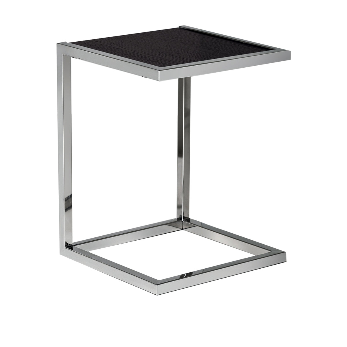 Badhocker aus poliertem Edelstahl und Buche Wengé – 35x35x45cm