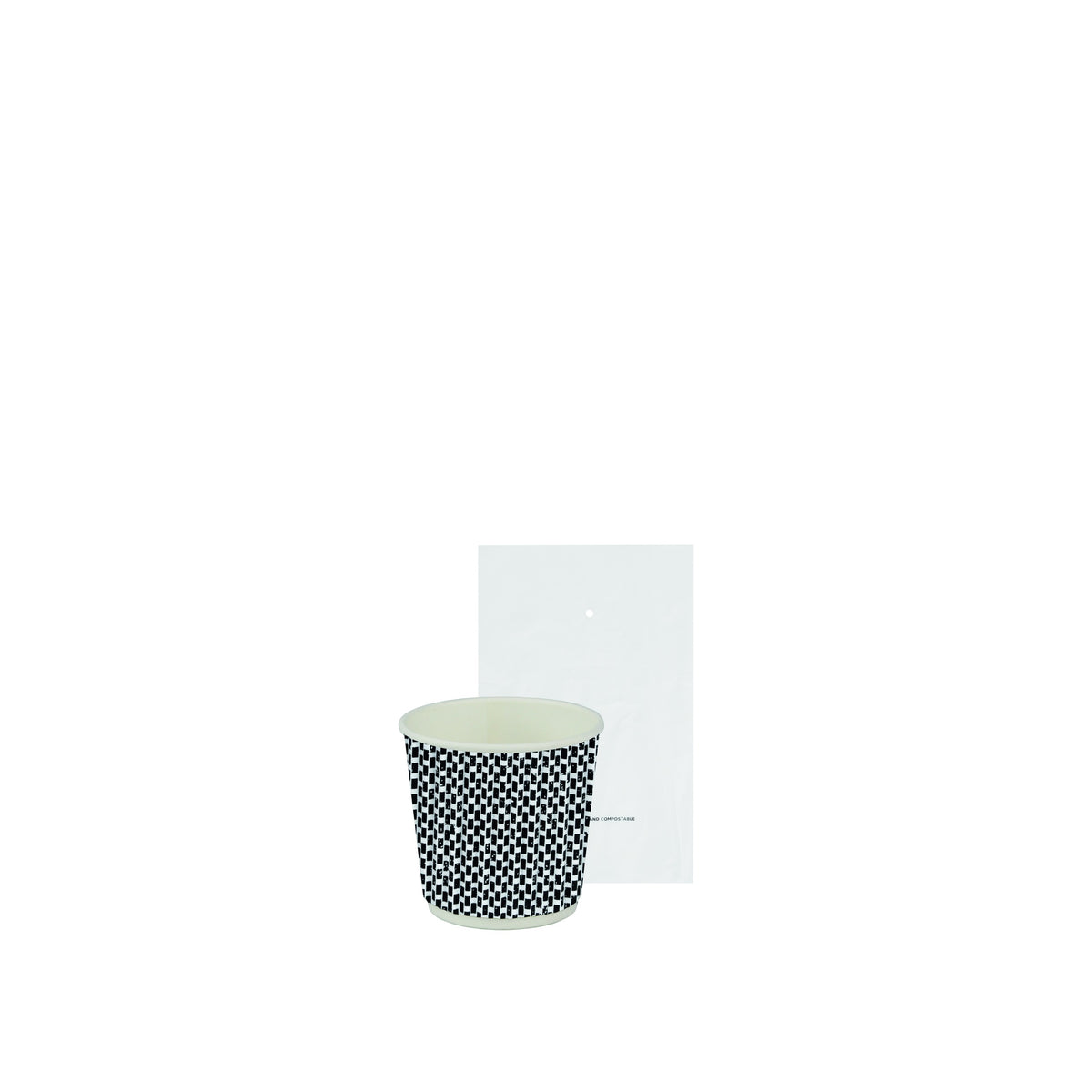 Gobelet Jetable en Carton Effet 3D Noir Emballé – 115ml