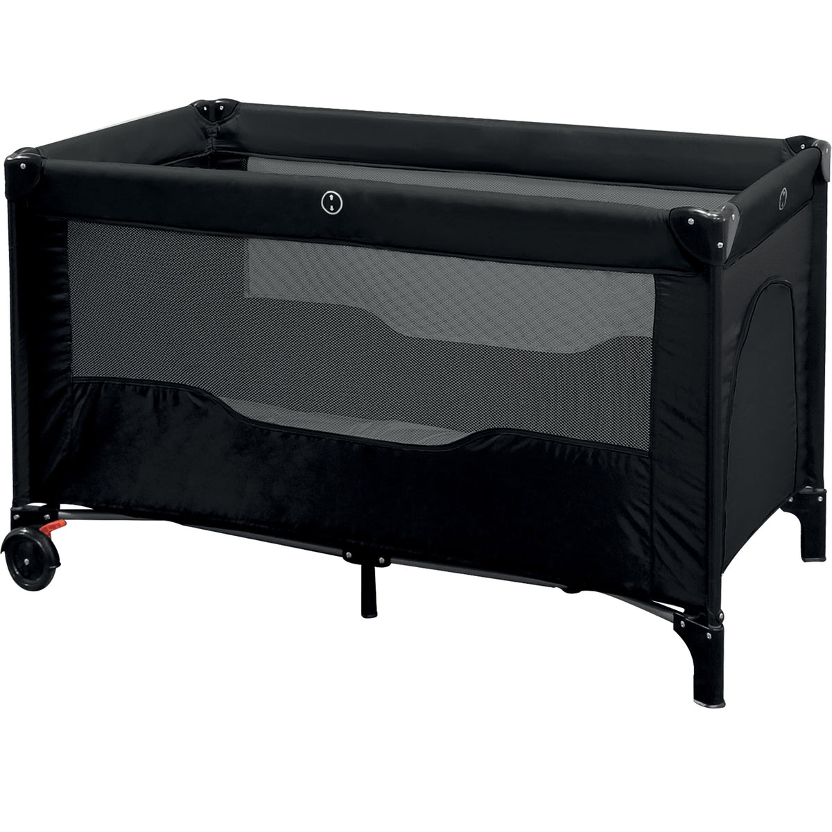 Lit Parapluie avec Matelas Rembourré Noir – 125x65x76cm
