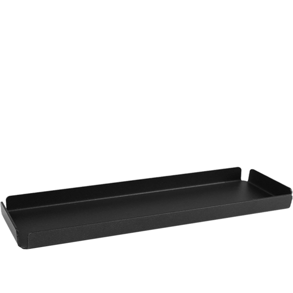 Ally, rectangular display tray in black painted aluminum, 30 x 8 cm