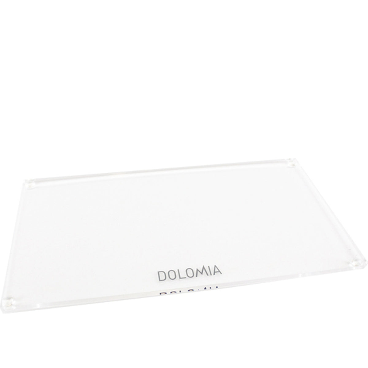 Dolomia, Display-Tablett aus transparentem Plexiglas, 25 x 14 x H 0,5 cm
