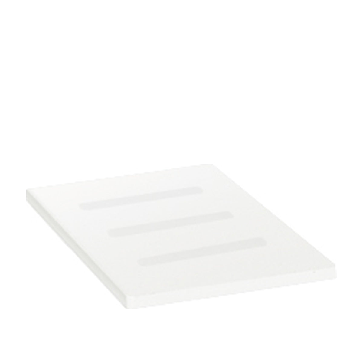 Linear 0.5, plexiglass soap dish, glossy white, small, 8 x 8 x 0.5 cm