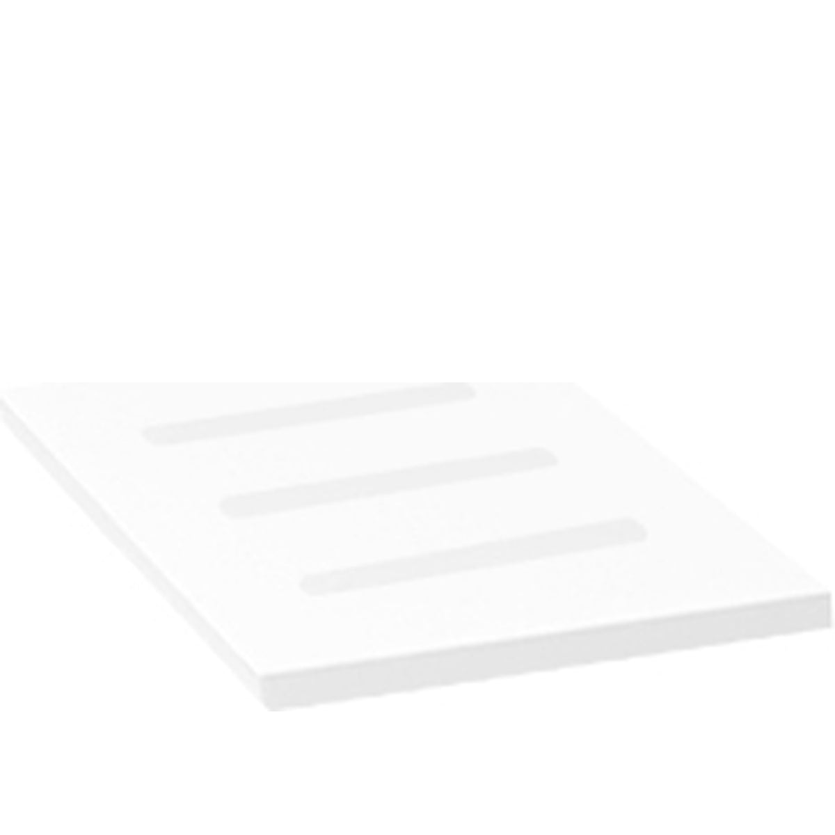 Linear 0.5, plexiglass soap dish, satin white, small size, 8x8x0.5 cm