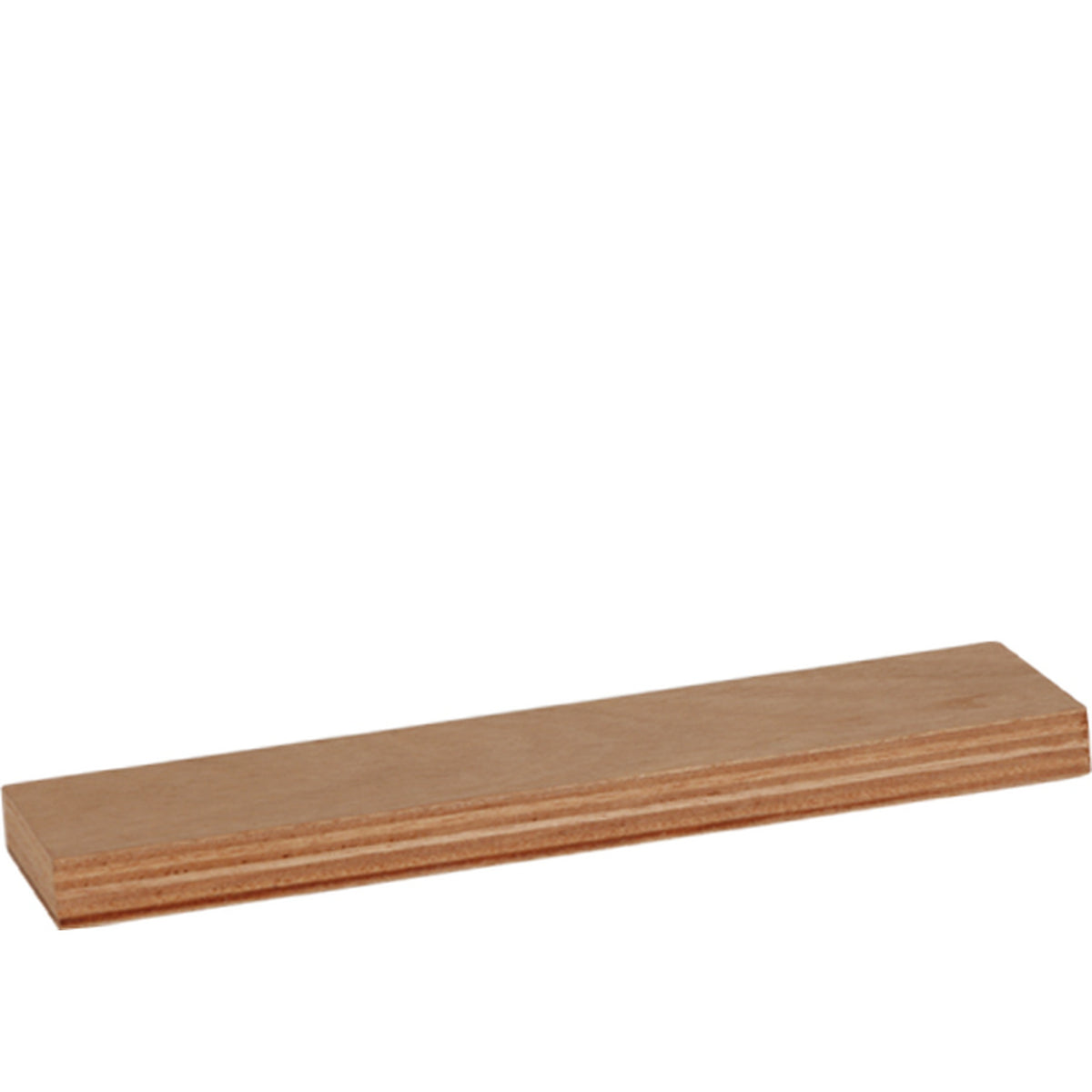 Okoumé wood display tray without grain, slice size, 25x6x2h cm
