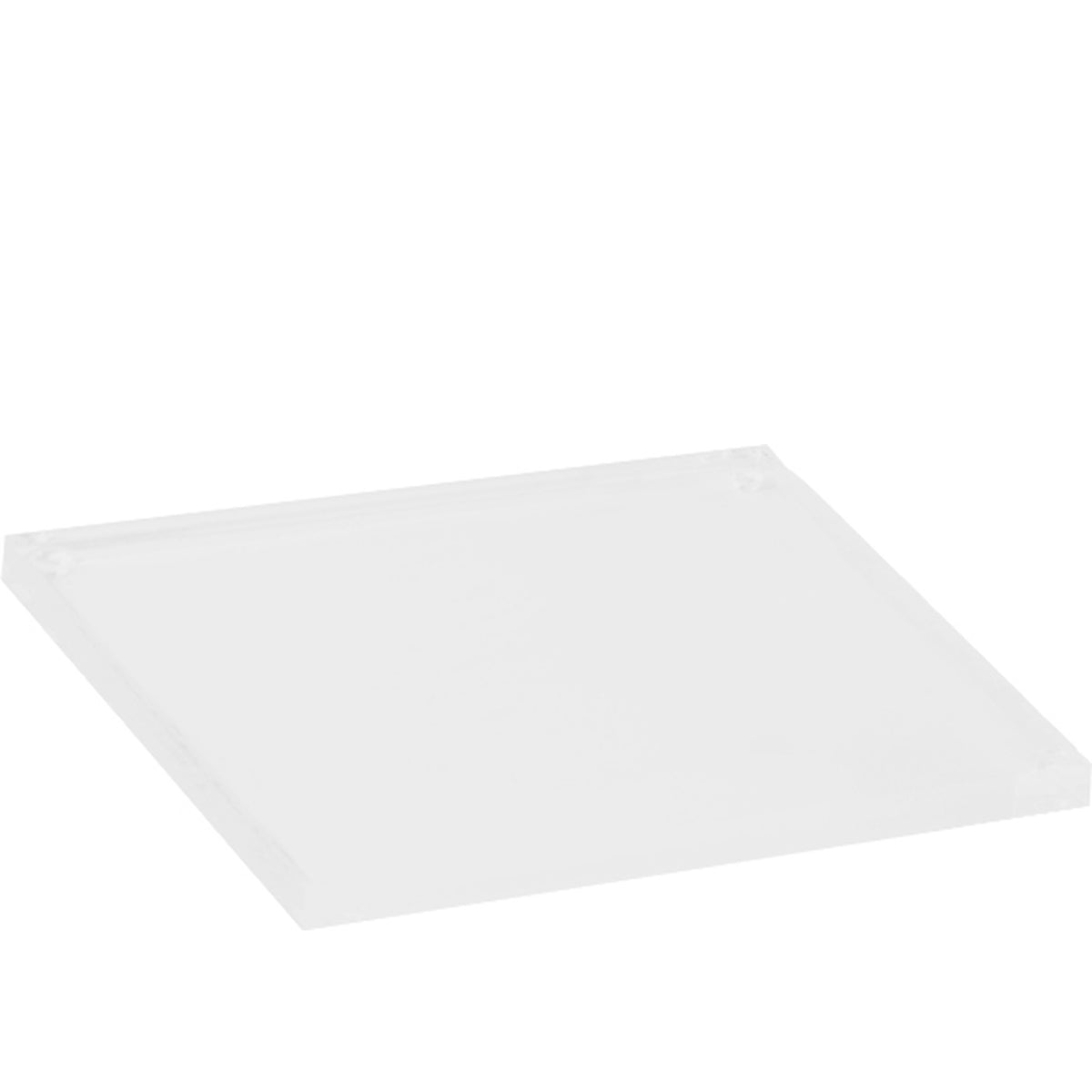 Linear 1.0, display tray in satin transparent plexiglass, square, 20 x 20 x 1 cm