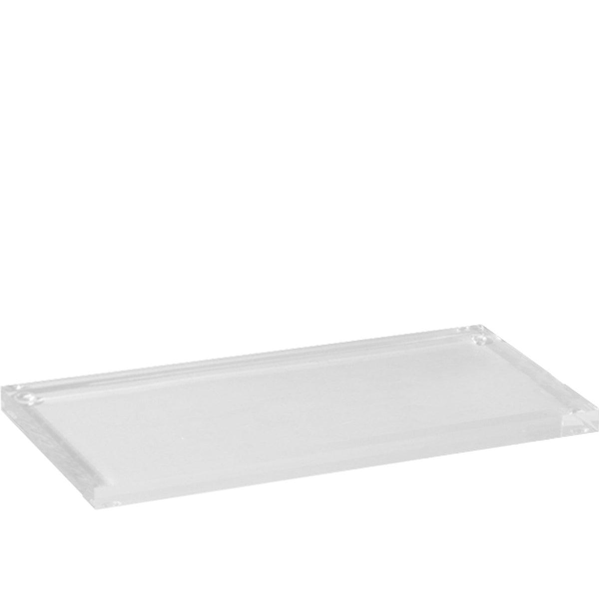 Linear 1.0, display tray in plexiglass, glossy transparent color, medium size, 25 x 14 x 1 cm
