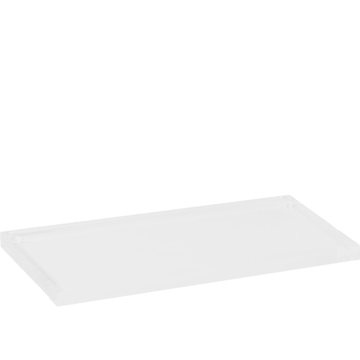Linear 1.0, display tray in plexiglass, satin transparent color, medium size, 25 x 14 x 1 cm