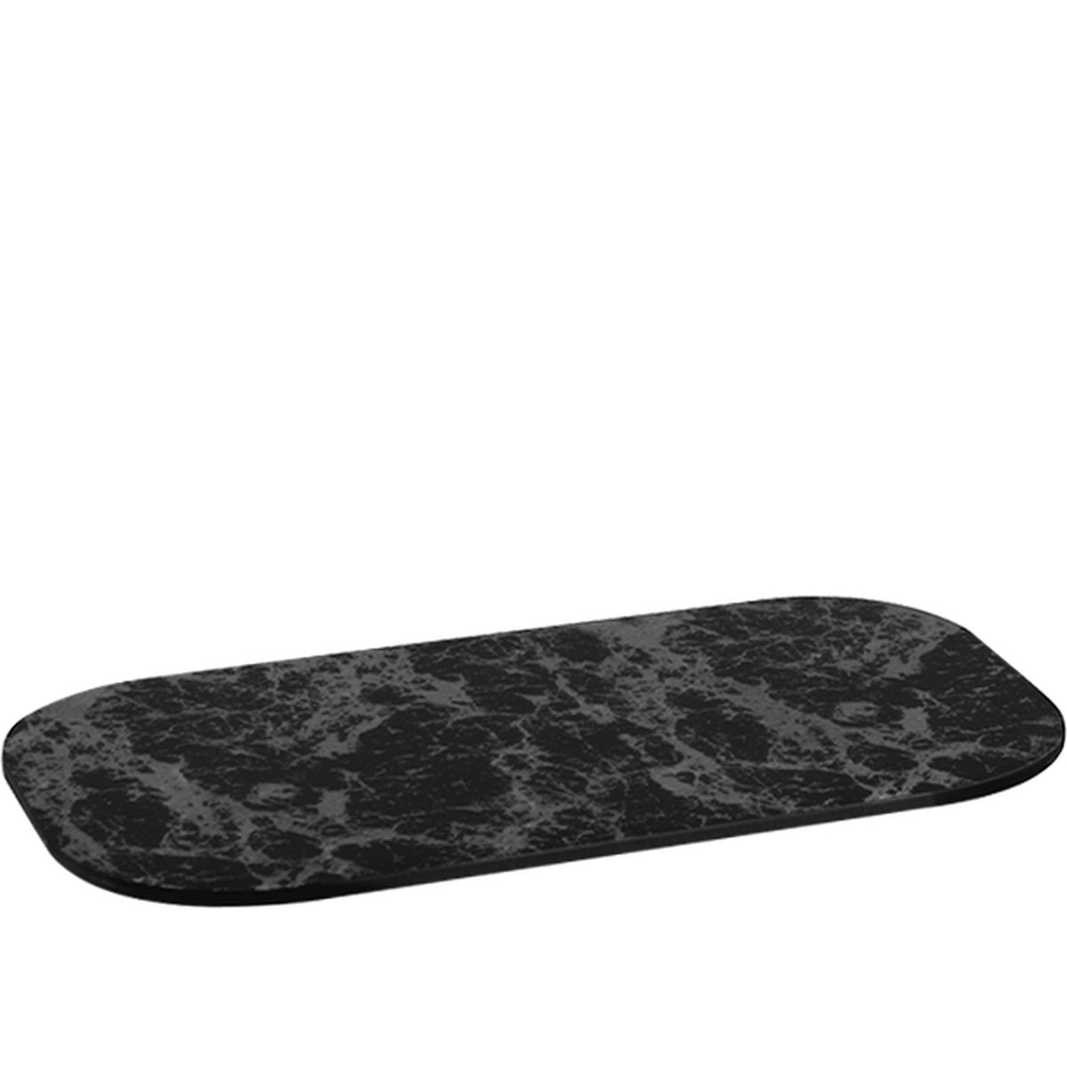 Marble Look display tray in marble-effect plexiglass, black and grey, 25 x 14 x 0.5 cm