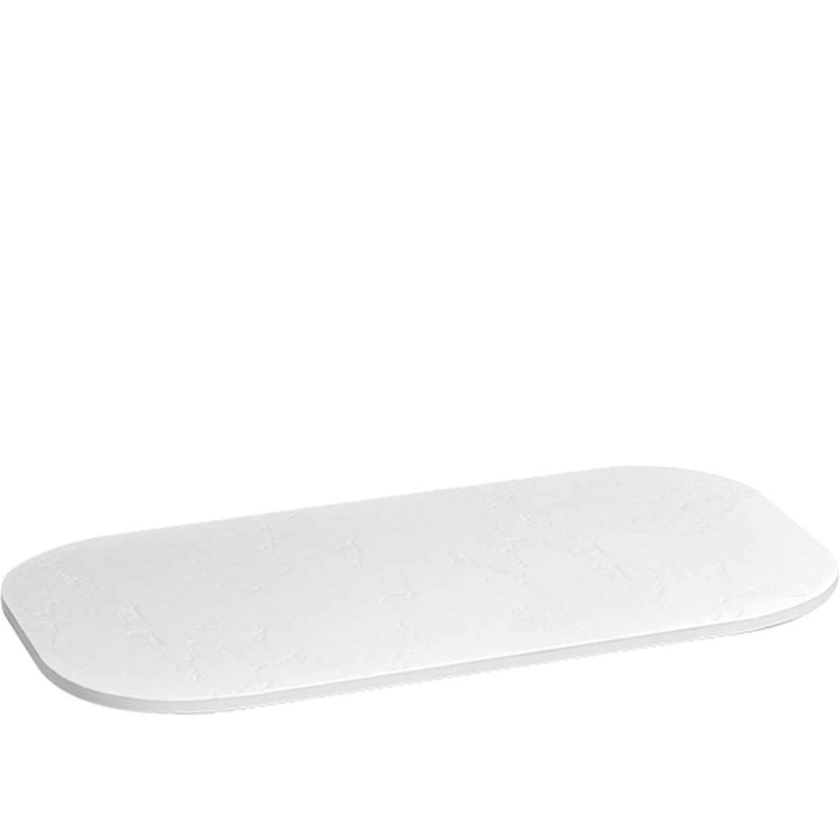 Marble Look, display tray with rounded corners in marble-effect plexiglass, white, 25 x 14 x 0.5 cm