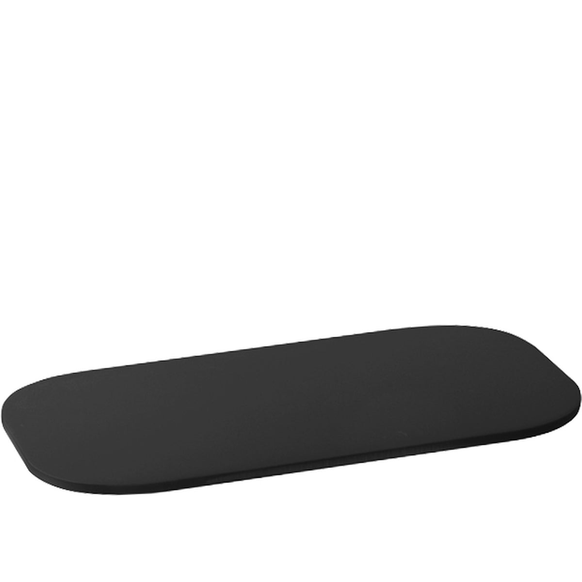 Modern Look display tray, rounded corners, black plexiglass, 25x14x0.5 cm