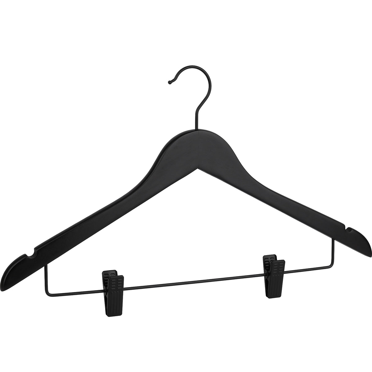Black Lotus Wood Hanger with Clips and Notches – 45x1.1cm