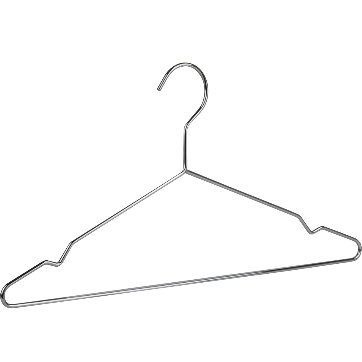 Kleiderbügel aus verchromtem Stahl mit Steg – 42cm