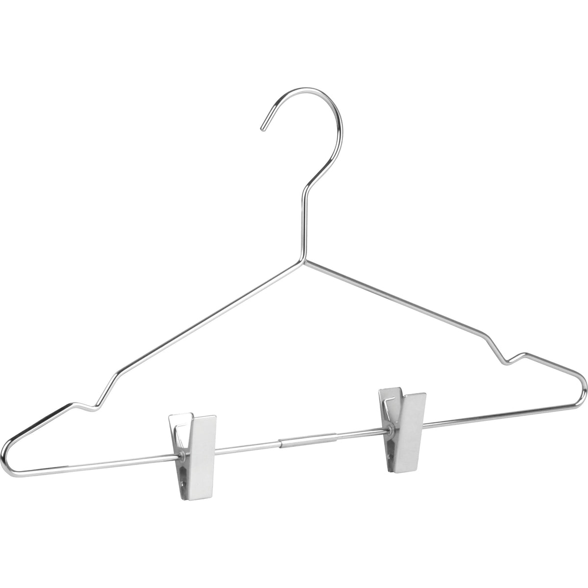 Cintre en Acier Chromé avec Barre et Pinces Coulissantes – 42cm