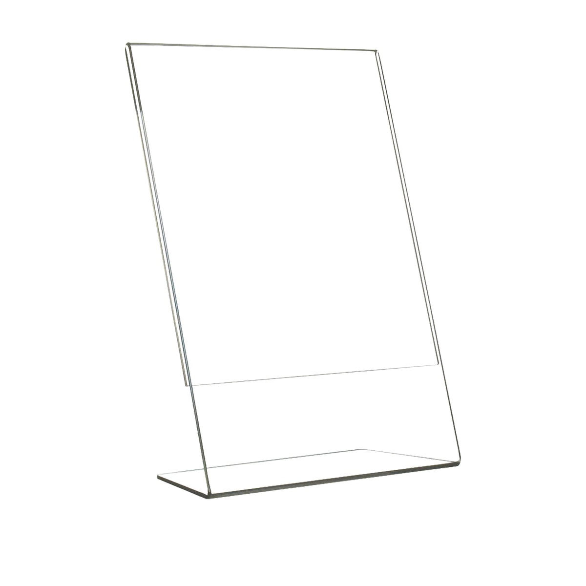 Porta avvisi in plexiglass trasparente con base a L, formato A3 verticale (29,7x42)