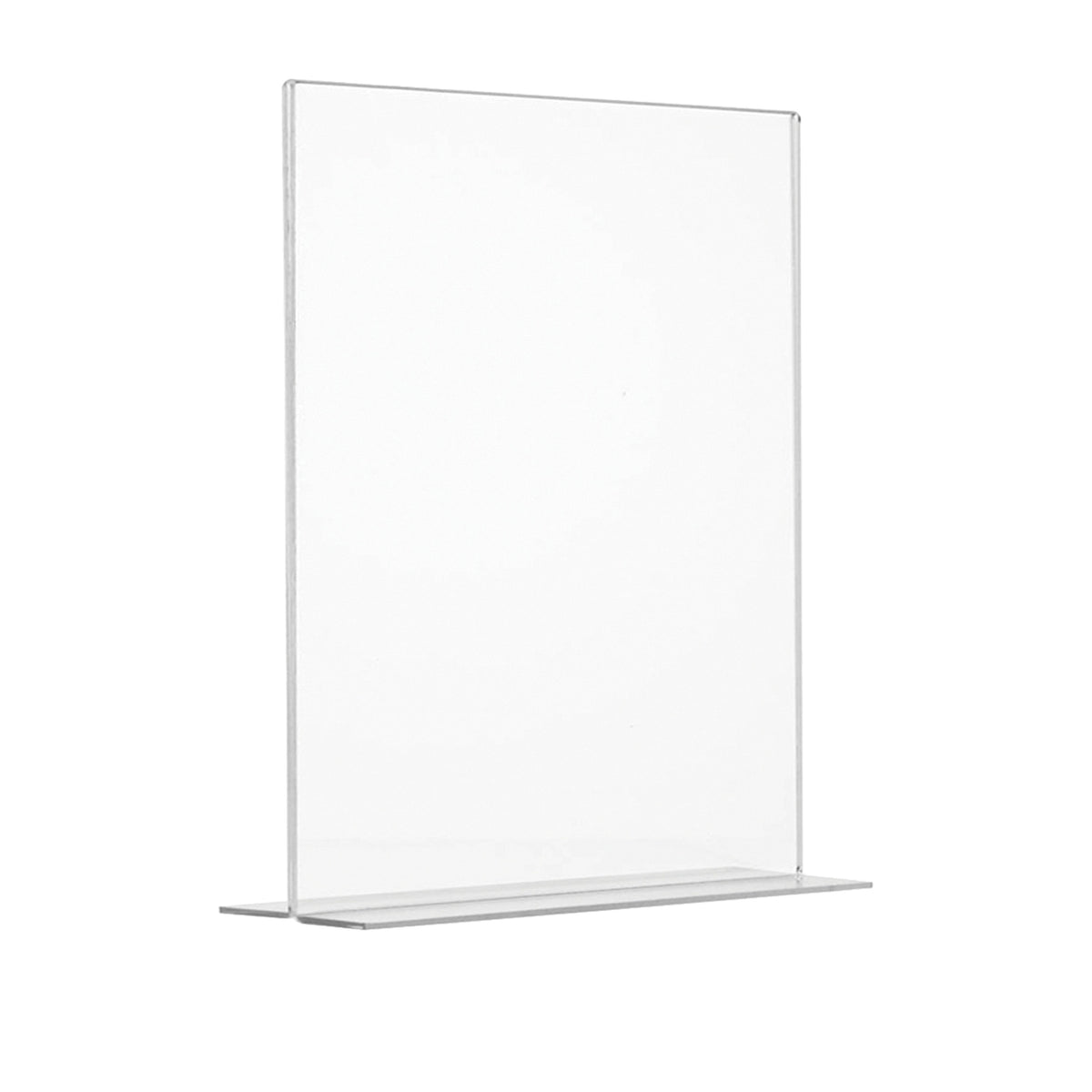 Porta avvisi in plexiglass trasparente con base a T, formato A3 verticale (29,7x41,8)