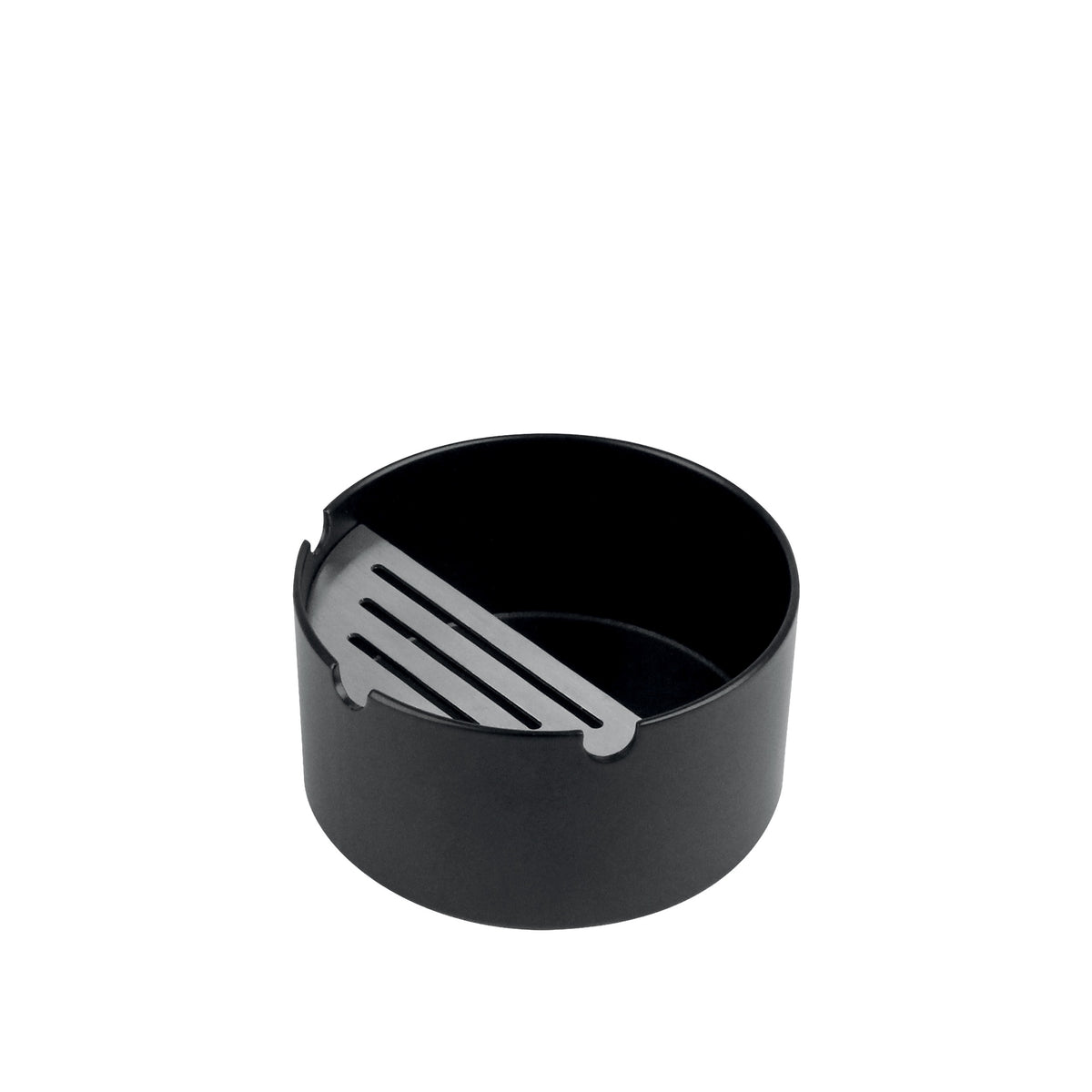 Neliö – Cendrier de Table Coupe-Vent en Métal Noir Ø10x5cm
