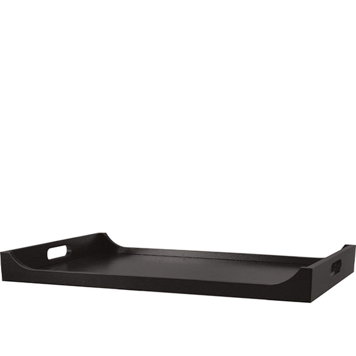 Wood Line, vassoio in frassino verniciato nero con impugnature laterali, 60x40x5,5h cm