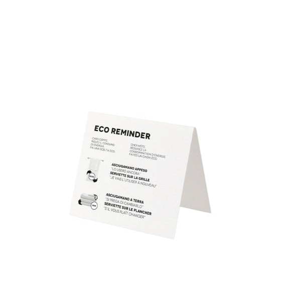 Cavallotto "Eco Reminder" per set asciugamani in cartoncino, 10 x h 8,5 cm, 100 pz