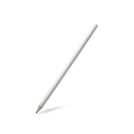 Matita tonda in legno di tiglio, colore bianco, senza gomma, 18 cm, conf. 100 pz.