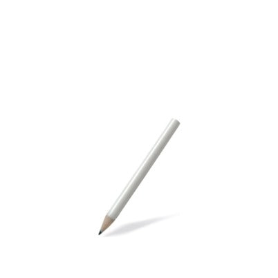 Matita tonda in legno di tiglio, colore bianco, senza gomma, 9 cm, conf. 100 pz.