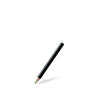 Round linden wood pencil, black exterior, without eraser, 9 cm. Pack of 100 pcs.