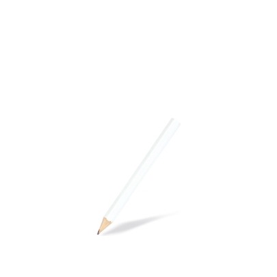 Matita esagonale in legno di tiglio, colore bianco, senza gomma, 9 cm (100 pz)