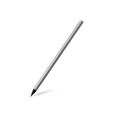 Matita tonda in legno di tiglio nero, esterno argento, senza gomma, 18 cm, 100 pz.