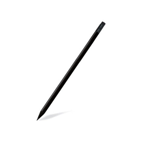 Matita tonda in legno di tiglio nero, finitura nera, con gomma, 19 cm, 100 pz