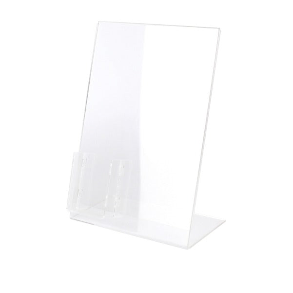 Porta avvisi in plexiglass trasparente con porta telecomando, formato A4, 22 x h 32,5 cm