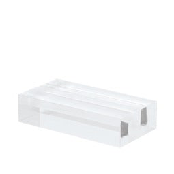 Base in plexiglass trasparente con intaglio, 8 x 4 x h 2 cm, confezione da 10 pz