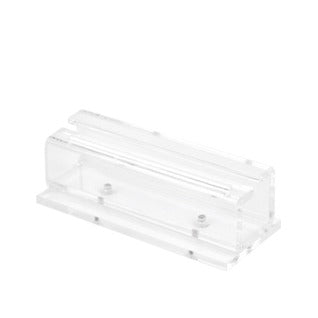 Base in plexiglass trasparente con doppio inserto, 12 x 5 x h 3,8 cm, confezione da 10 pz
