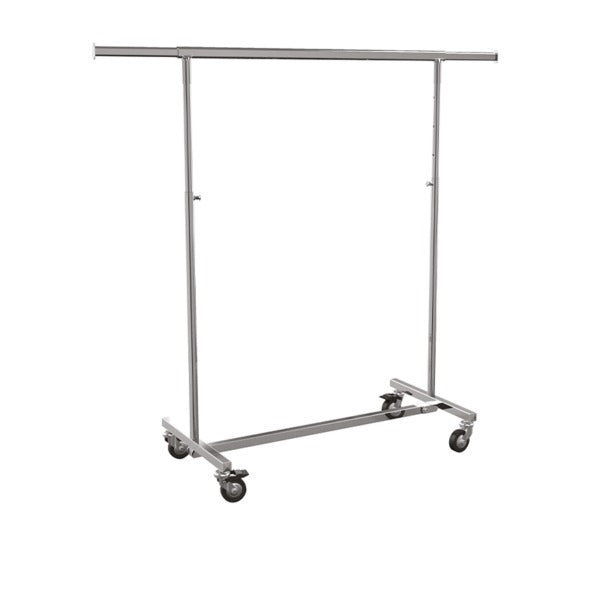 Stender porta abiti richiudibile in acciaio cromato, 100 (+80) x h 100/170 cm
