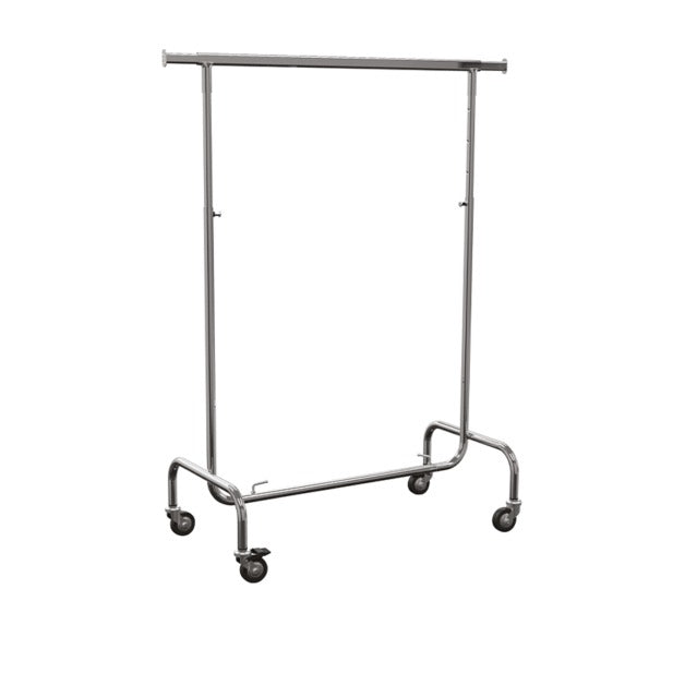 Stender porta abiti estensibile in acciaio cromato, 100 (+80) x h 132/202 cm