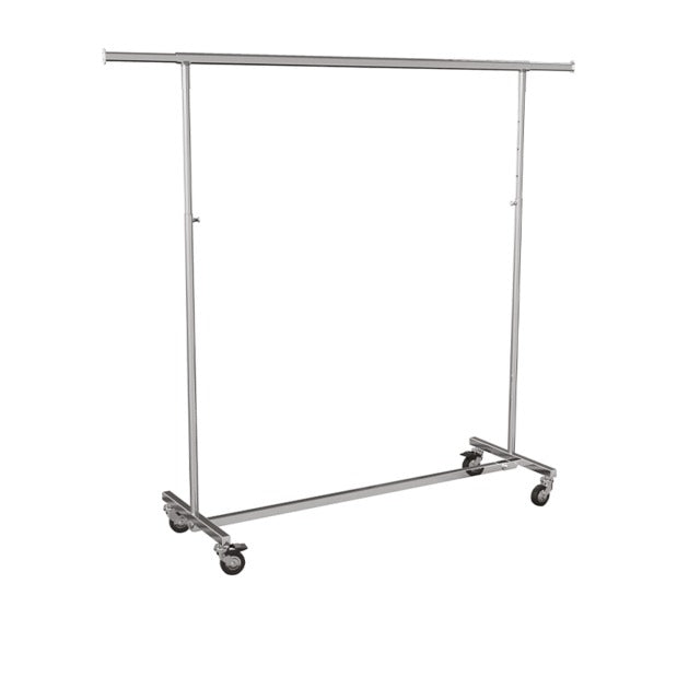 Stender porta abiti richiudibile in acciaio cromato, 150 (+80) x h 132/202 cm