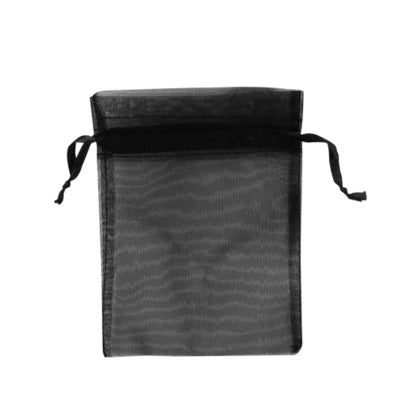 Sacchetto in organza, colore nero, 12 x h 17 cm, confezione da 100 pz
