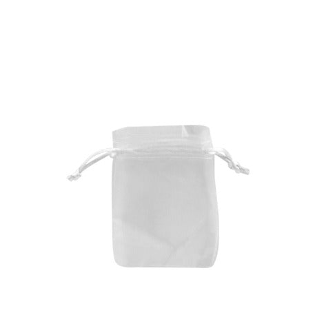 Sacchetto in organza, colore bianco, 7 x h 10 cm, confezione da 100 pz