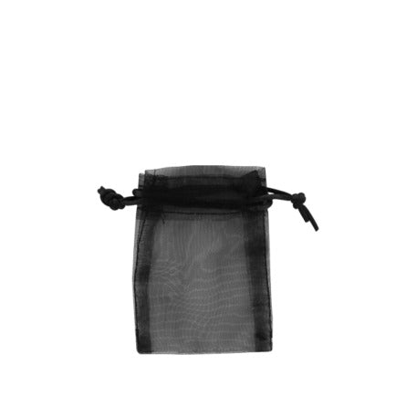 Sacchetto in organza, nero, 7 x 10 cm, 100 pz