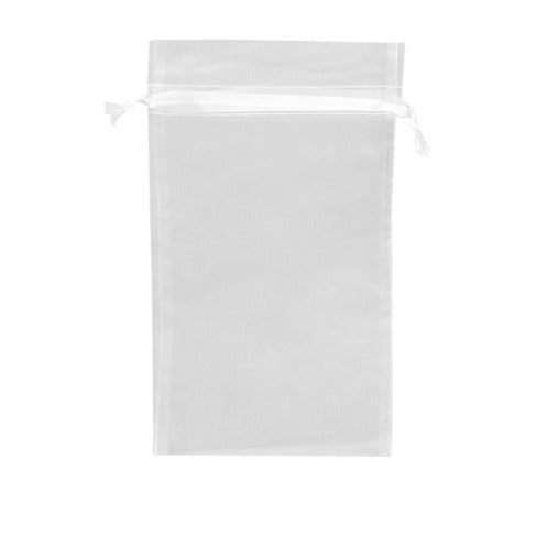 Sacchetto in organza, bianco, 15 x h 23,5 cm, confezione da 100 pz