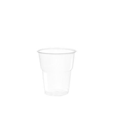 Bicchiere monouso in R-PET riciclato trasparente, 25 cl, diam. 5,3 x h 9 cm, 1000 pz